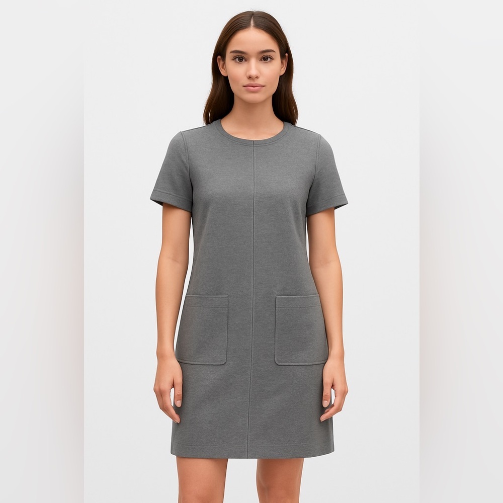 Banana Republic Size M Short Sleeve Ponte Dress - Gray